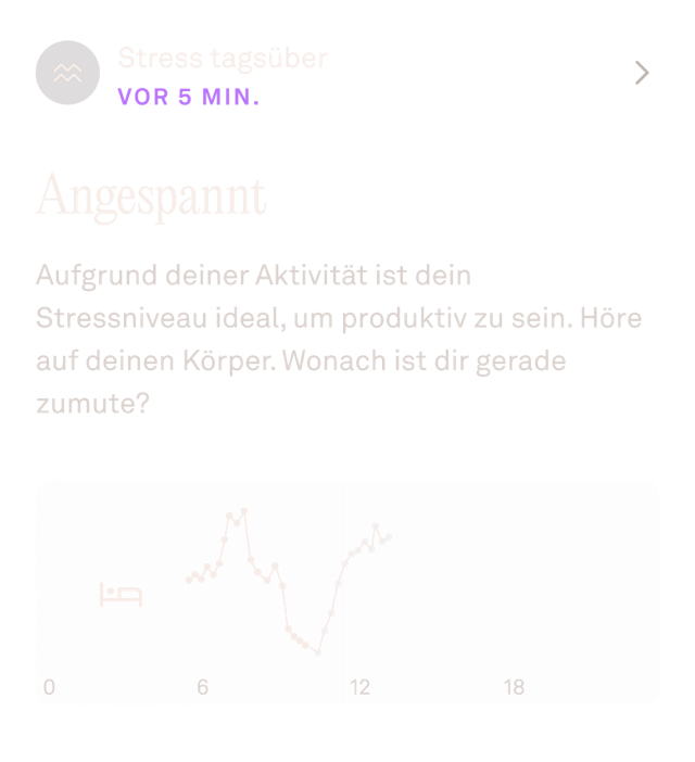 Ansicht der Daten für Stress tagsüber in der Oura-App