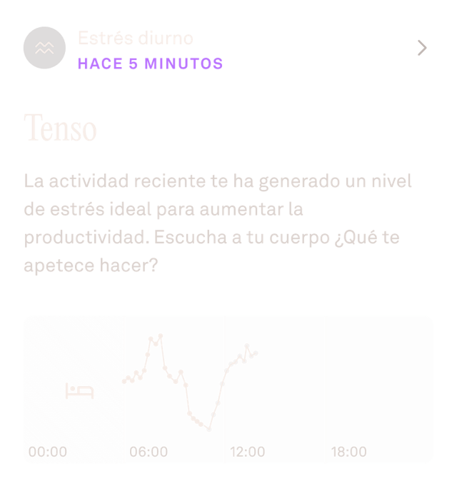 Datos del estrés diurno en la aplicación Oura