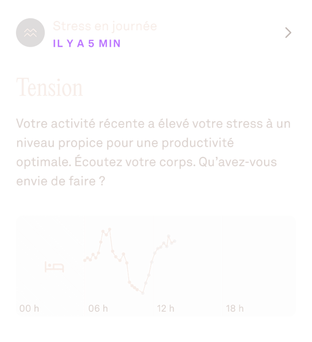 Image des données de stress en journée dans l'application Oura Ring