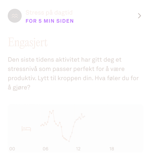 Oura Ring-appen viser data om stress på dagtid