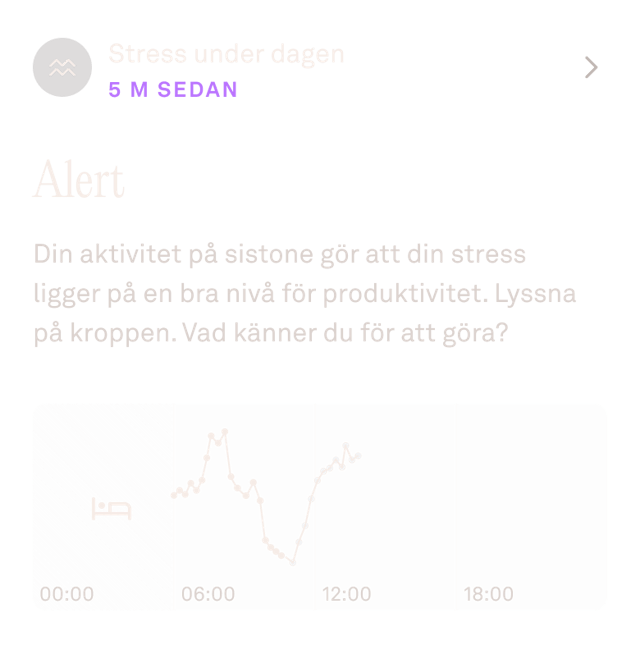 Vy av data för stress under dagen i Oura Ring-appen