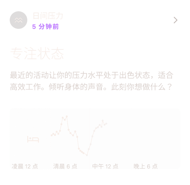 Oura Ring App 中的日间压力数据视图