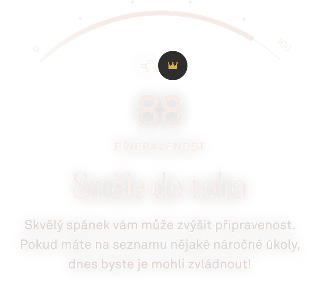 Údaje o skóre připravenosti v aplikaci Oura Ring