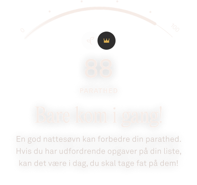 Visning af data for parathedsscore i Oura Ring-appen