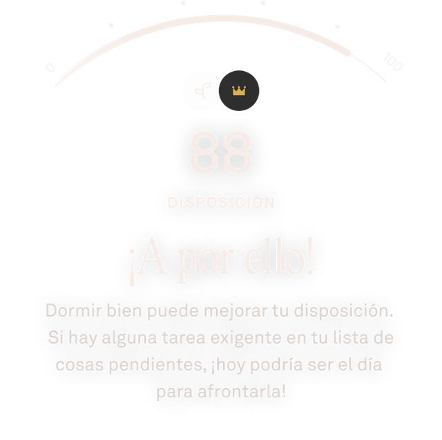 Puntuaciones de la disposición en la aplicación Oura