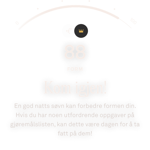 Oura Ring-appen viser data om formpoeng