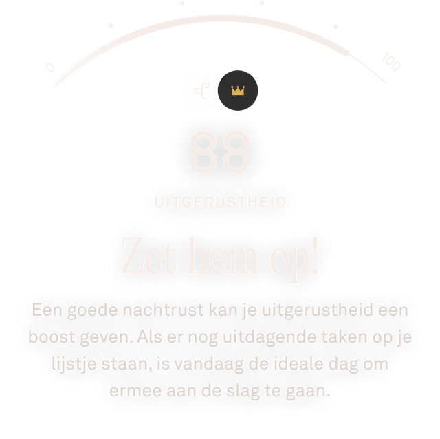 Weergave van de Oura Ring-app met gegevens over de uitgerustheidsscore