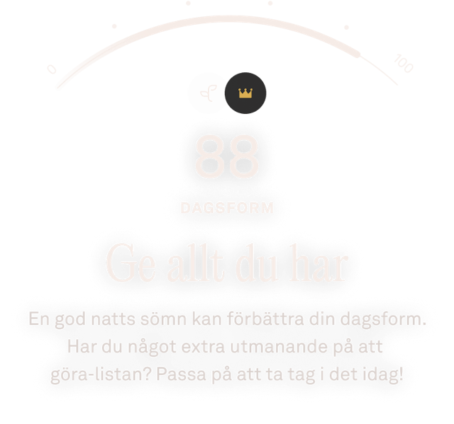 Oura-appen som visar data för dagsformspoäng
