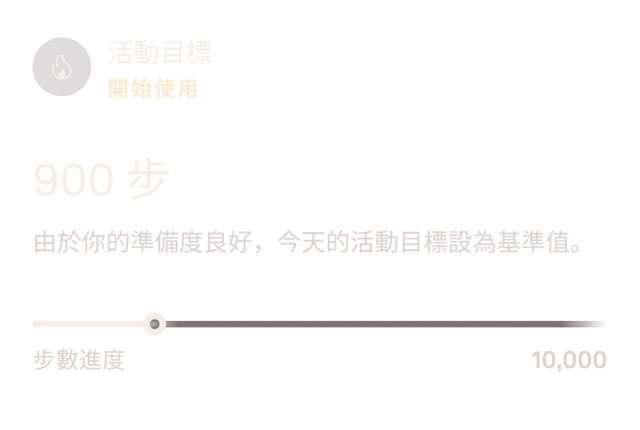 Oura Ring 應用程式中的活動目標資料畫面