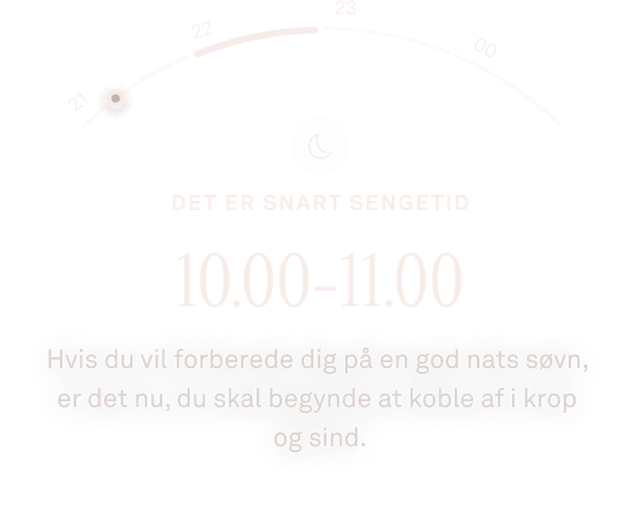 Visning af data for Det er snart sengetid i Oura Ring-appen