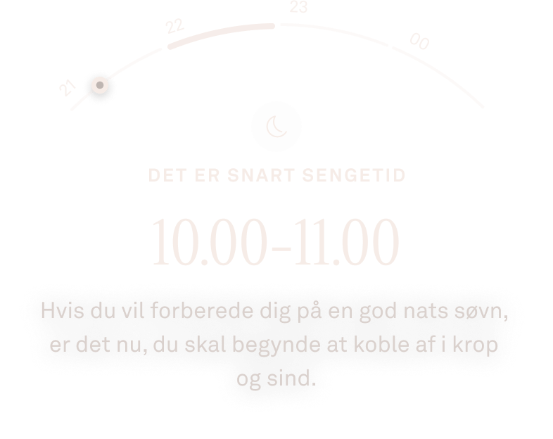 Visning af data for Det er snart sengetid i Oura Ring-appen
