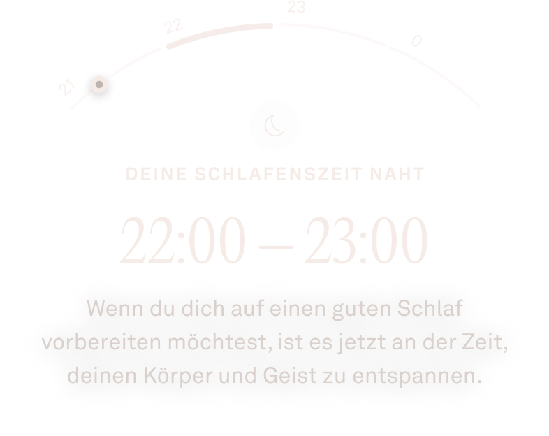 Ansicht der Karte „Bald ist Schlafenszeit“ in der Oura-App