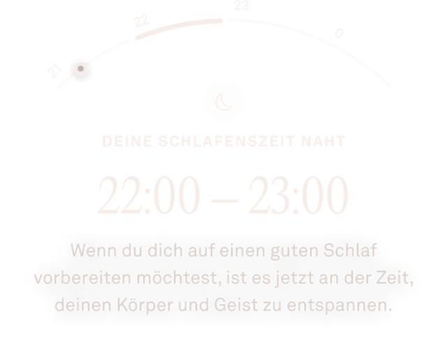 Ansicht der Karte „Bald ist Schlafenszeit“ in der Oura-App