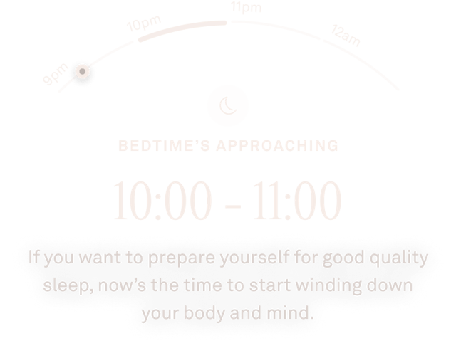 Oura Ring App view of bedtime approaching data