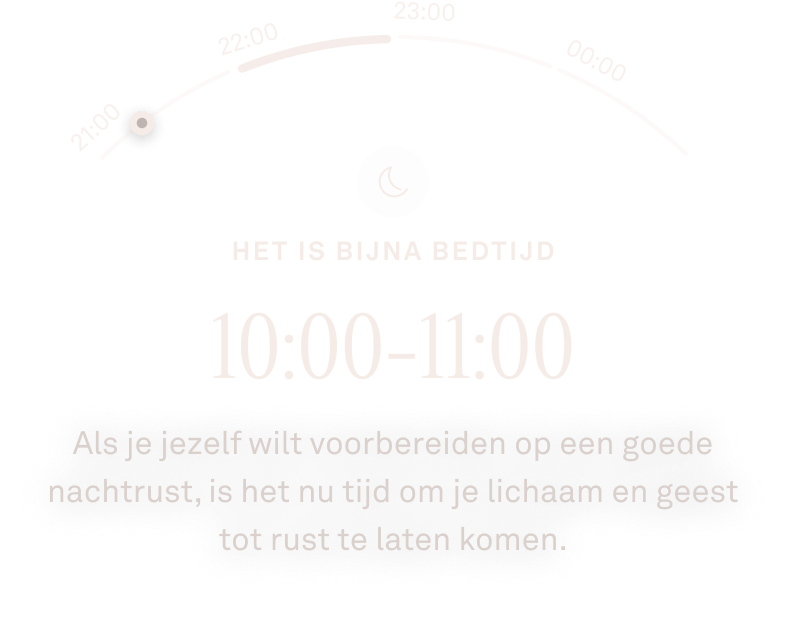 Weergave van de Oura Ring-app met gegevens over een naderende bedtijd