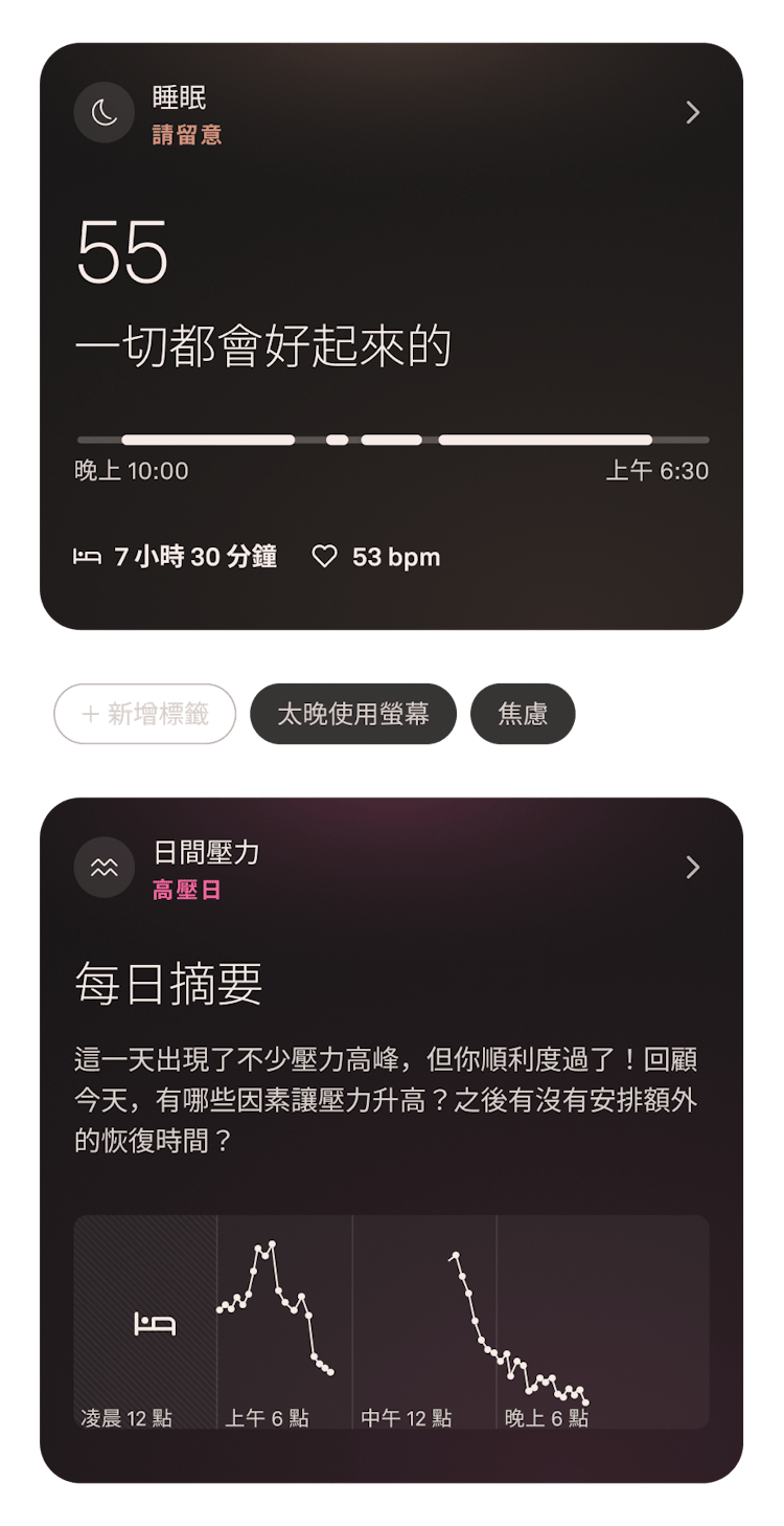 Oura Ring 應用程式中的 6 月睡眠資料畫面