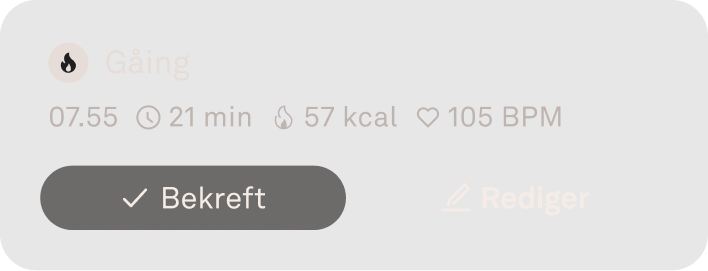 Oura Ring-appen viser data om automatisk aktivitetsoppdaging