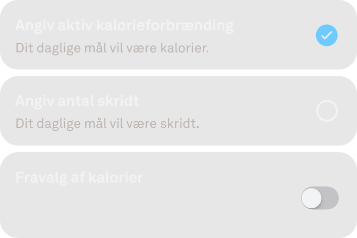 Visning af personlige aktivitetsmål i Oura-appen