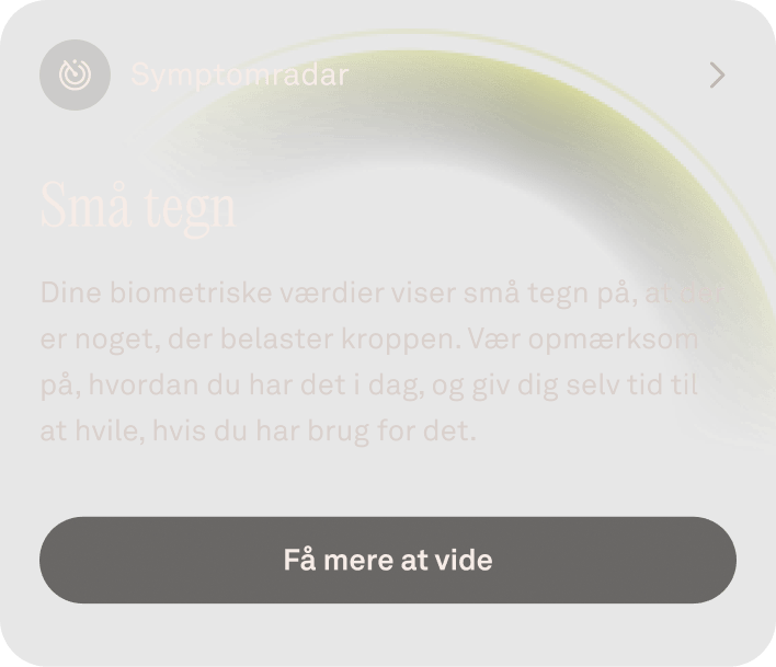Visning af data for opdagelse af sygdom i Oura Ring-appen