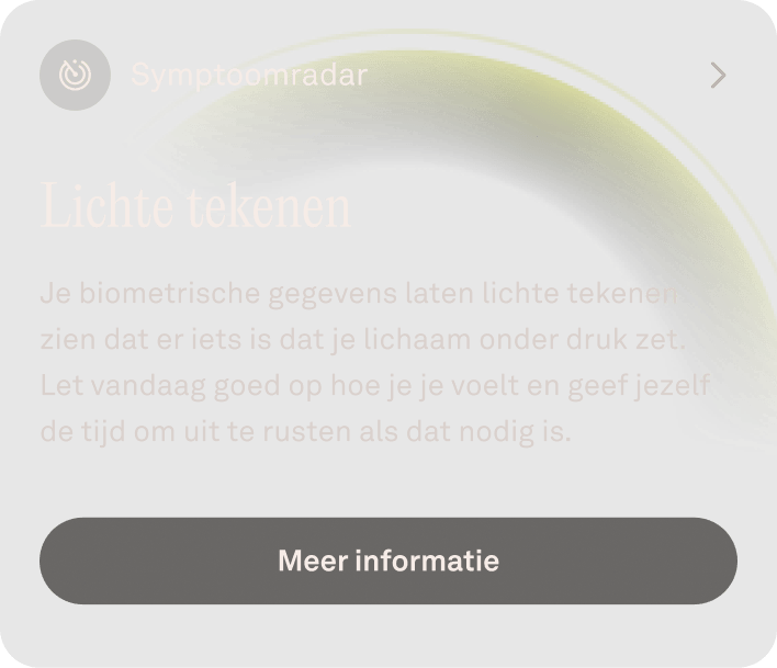 Weergave van de Oura Ring-app met gegevens over het herkennen van ziekte