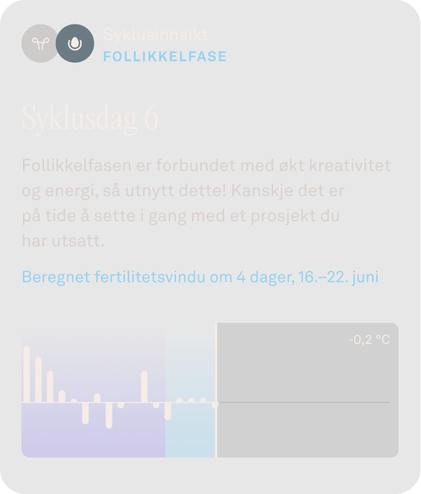 Oura Ring-appen viser data om syklusinnsikt