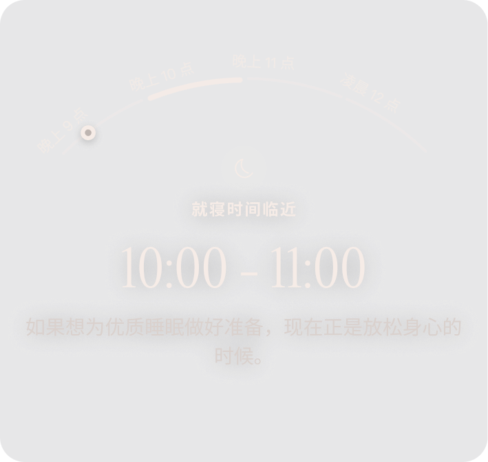Oura Ring App 临近就寝时间的数据视图