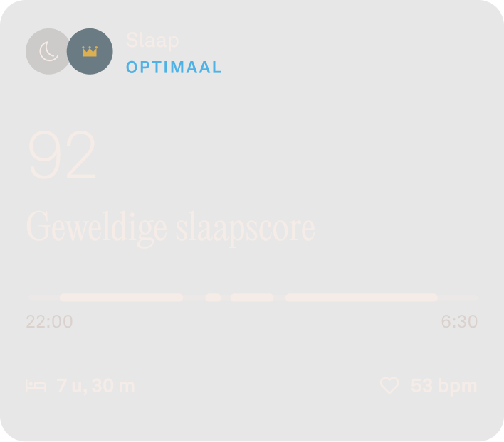 Weergave van de Oura Ring-app met gegevens over de slaapscore
