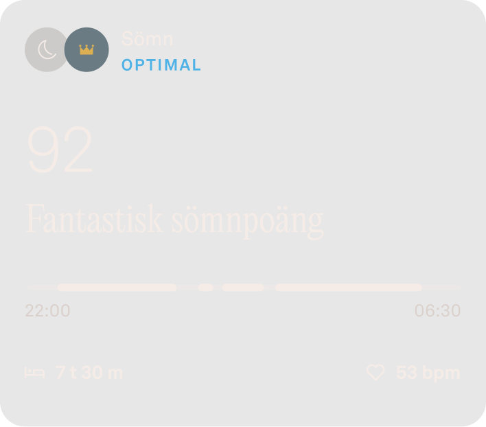 Oura-appen som visar sömnpoäng
