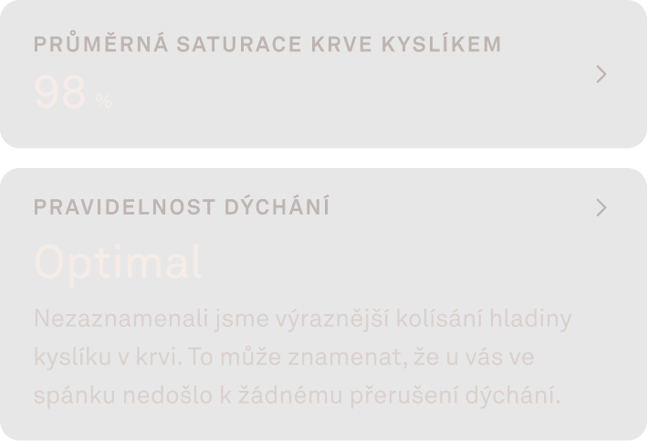 Údaje o krevním kyslíku v aplikaci Oura Ring