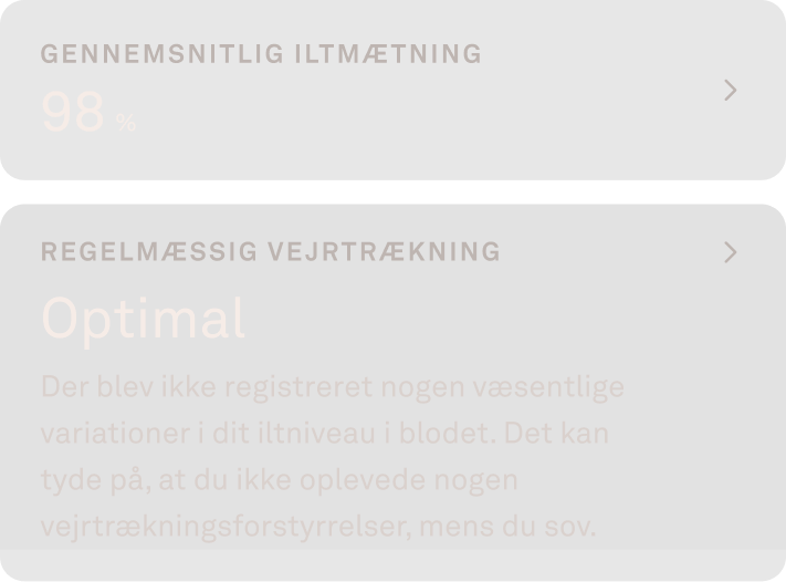 Visning af data for ilt i blodet i Oura Ring-appen